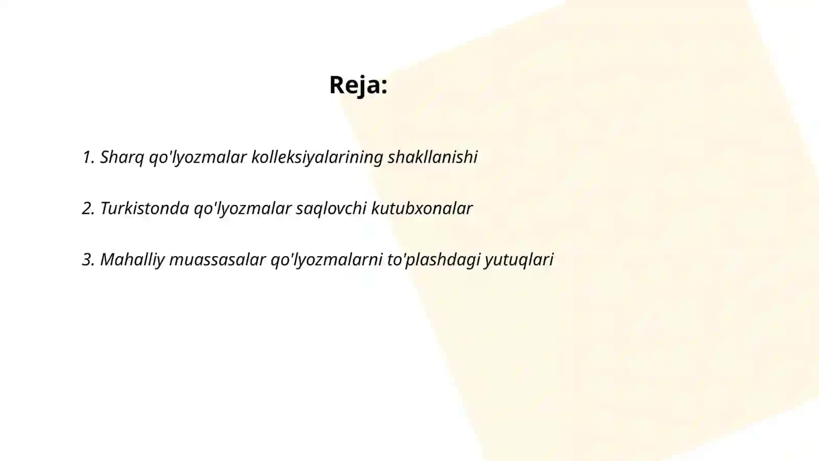 Sharq qõlyozma kitoblarini tõplash va saqlashda Turkistondagi mahalliy muassasalar va olimlarning roli 2