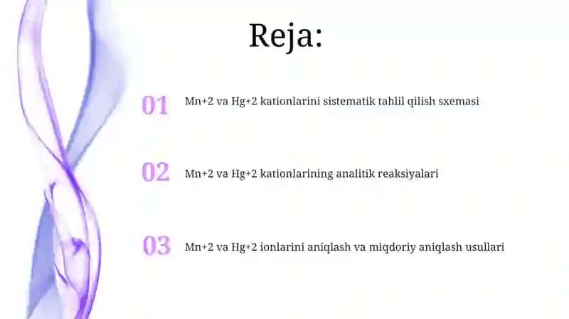 Mn+2, Hg+2 kationlarini tizimli tahlil chizmasi 2
