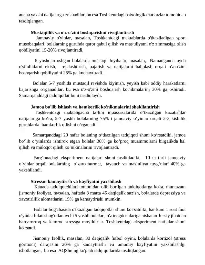 Faol o'yinlar va bolani tarbiyalash 2