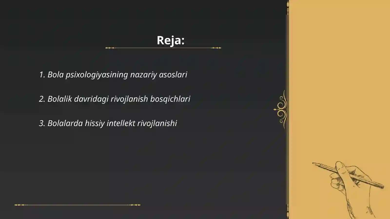 Bola psixologiyasining muammolarini oʻrganish 2