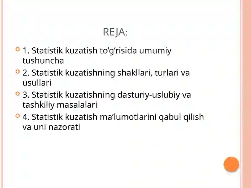 Statistik ma'lumotlarni to'plash nazariyasi va amaliyoti 2