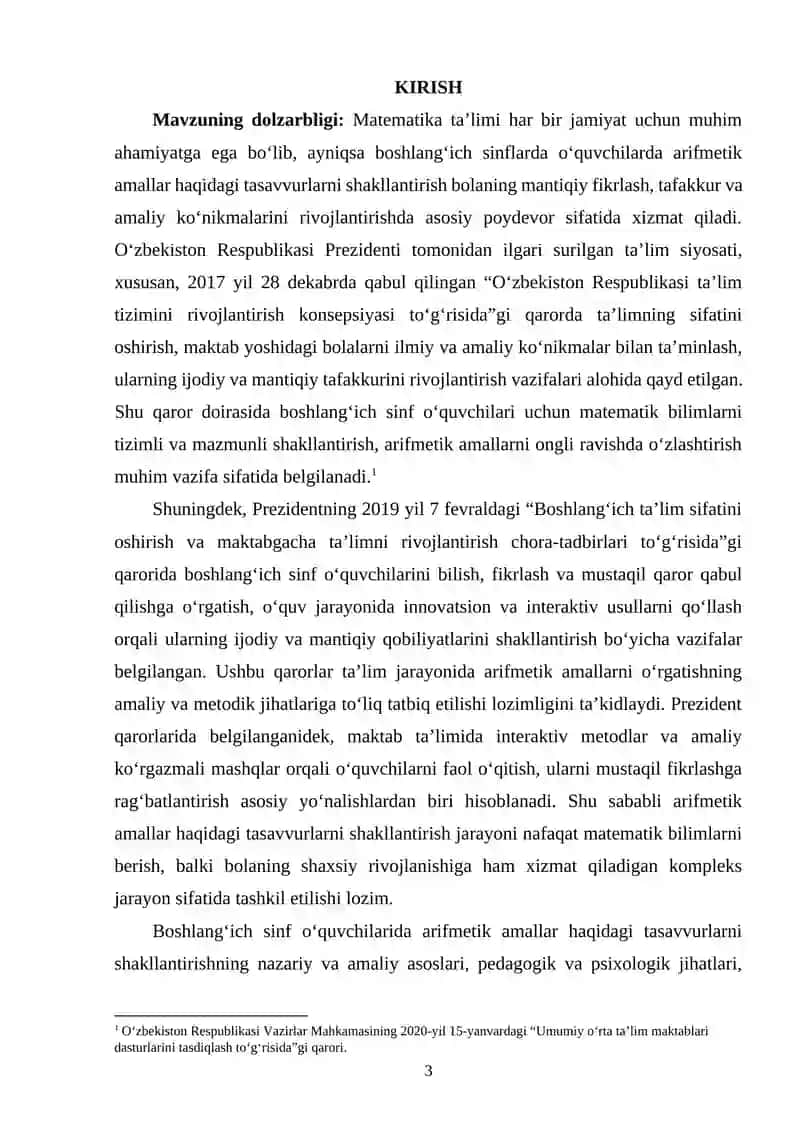 Boshlangʻich sinflarda arifmetik amallar haqidagi tasavvurlarni shakllantirish 2