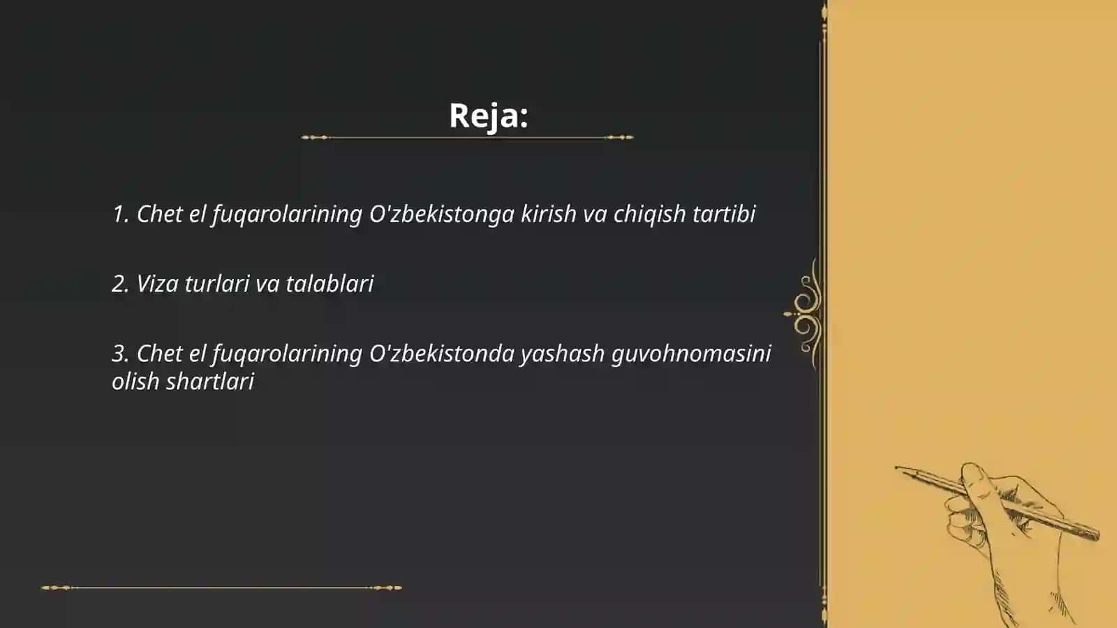 Chet el fuqarolari va fuqaroligi bo'lmagan shaxslarning huquqiy holat 2