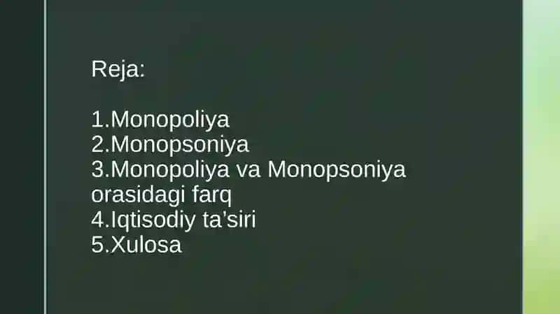Monopoliya va Monopsoniya 2
