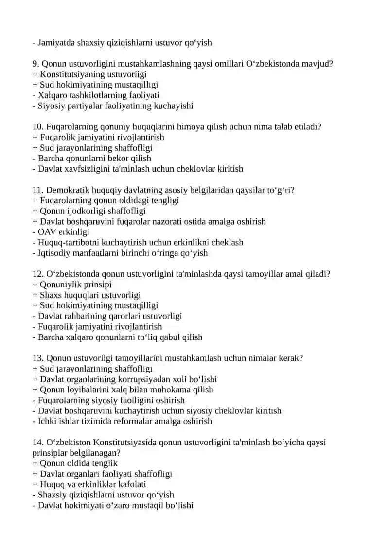 O‘zbekistonda qonun ustuvorligini ta‘minlashning demokratik asoslari 2