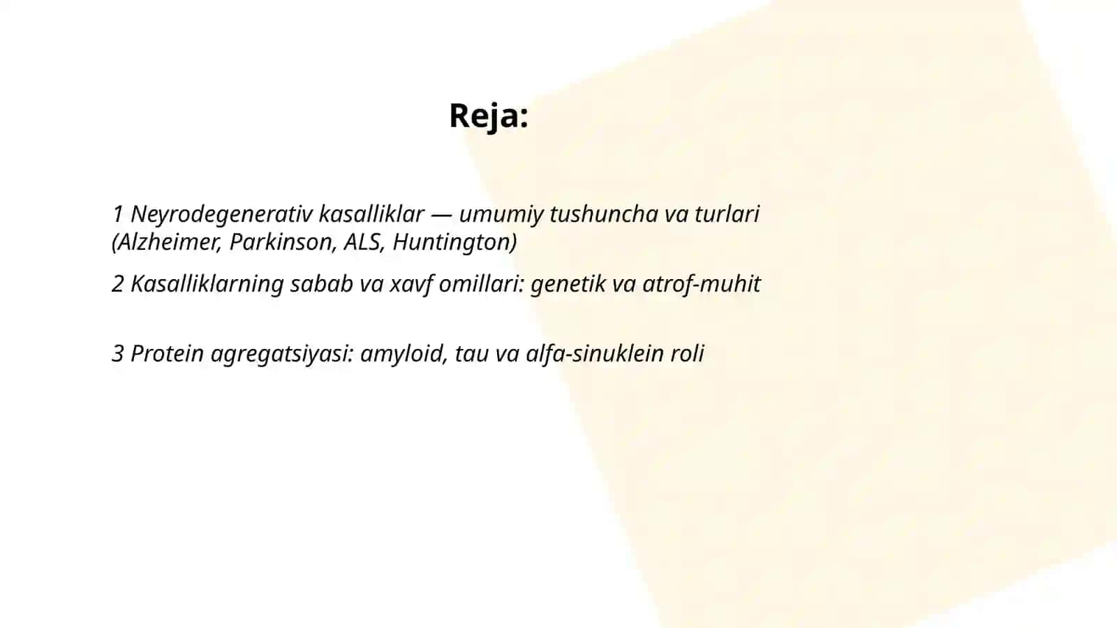 Neyrodegenerativ kasalliklar - sabablari, belgilari, diagnostikasi, davolash va oldini olish 2