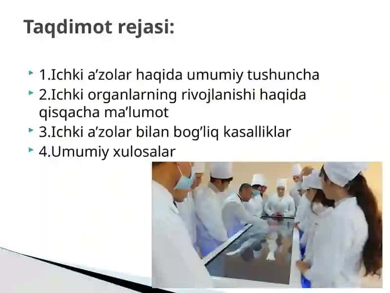 Ko’krak, Qorin va Vachanoqbo’shliqlar ichki a’zo 2