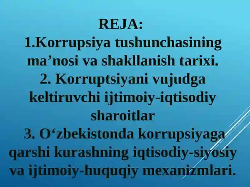 Korruptsiyaga qarshi kurashish sohasidagi qonun hujjatlari 2