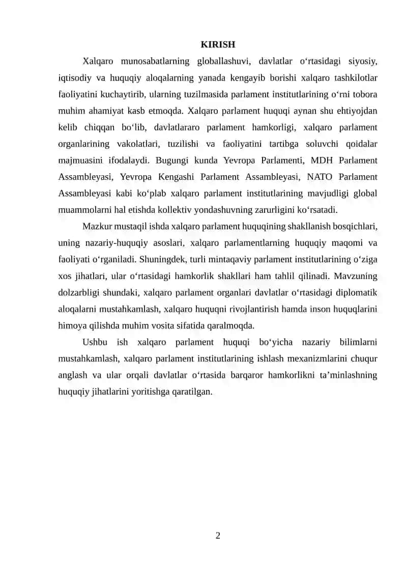 Xalqaro Parlament Huquqining Nazariy Asoslari 2