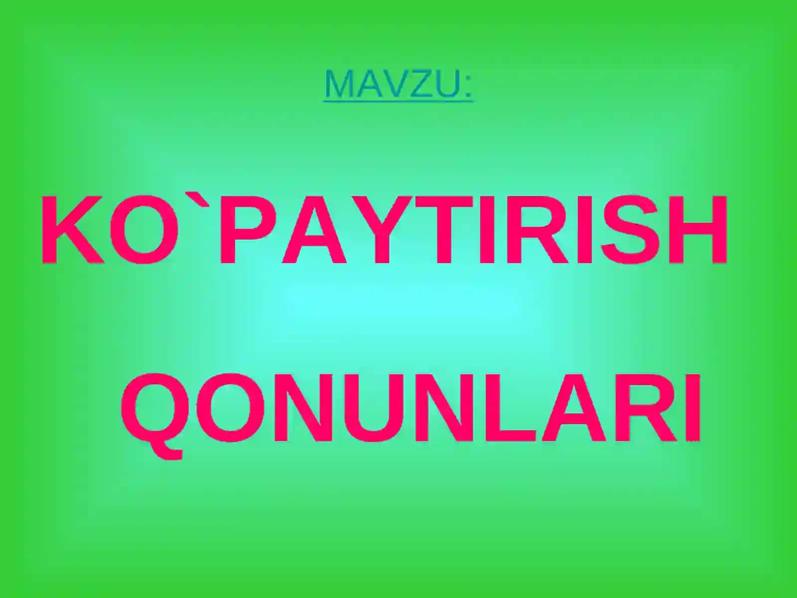 MATEMATIKA FANI O`QITUVCHISI 2