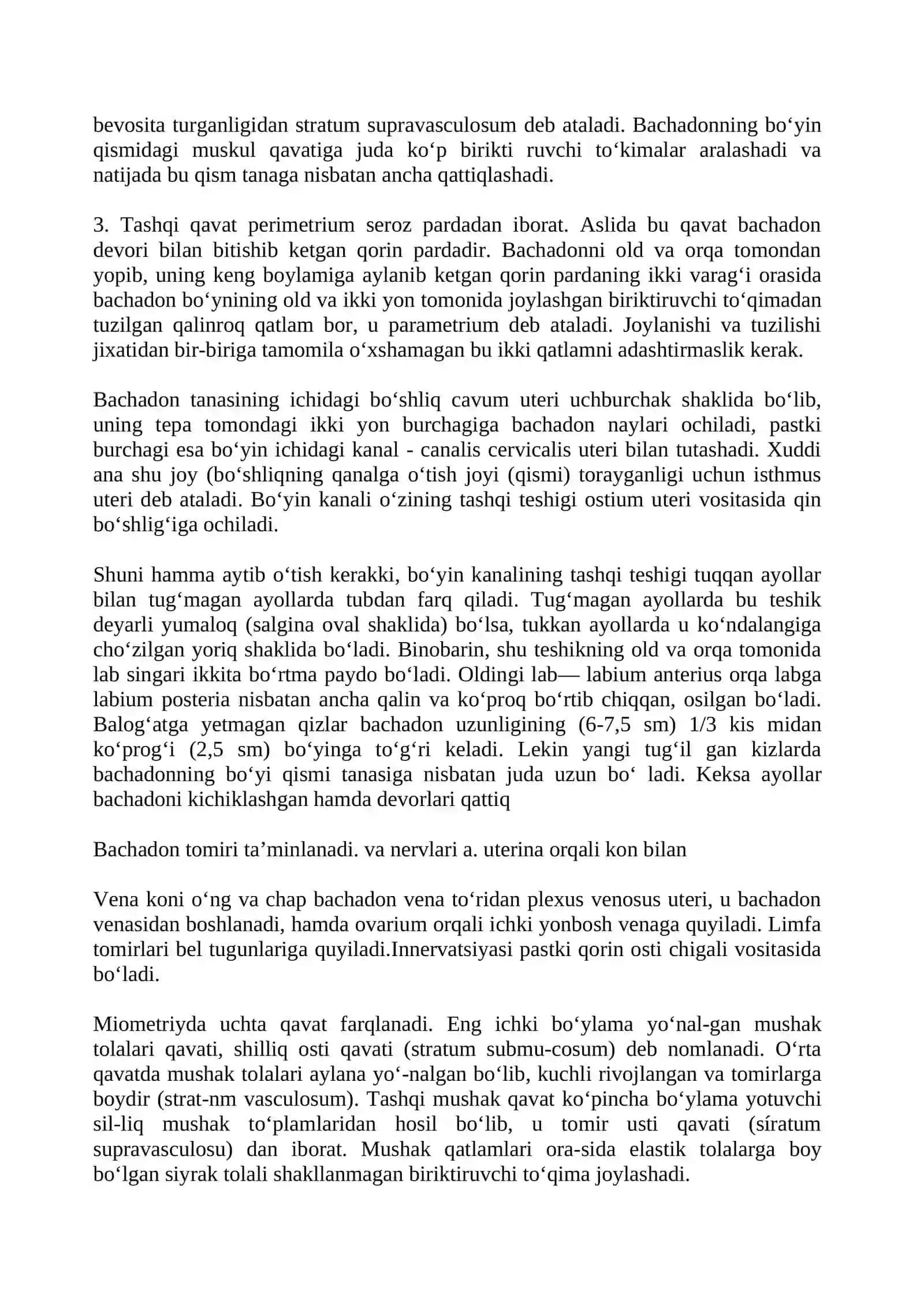 Yetuklik davrida bacgadon mushak qavatining morfologik va morfometrik tuzilishi 2