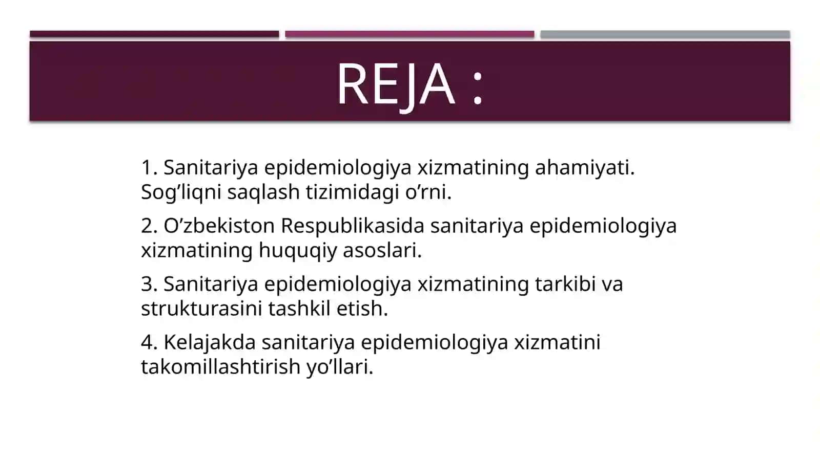 Sanitariya epidemiologiya xizmatini tashkil qilishning asoslari 2