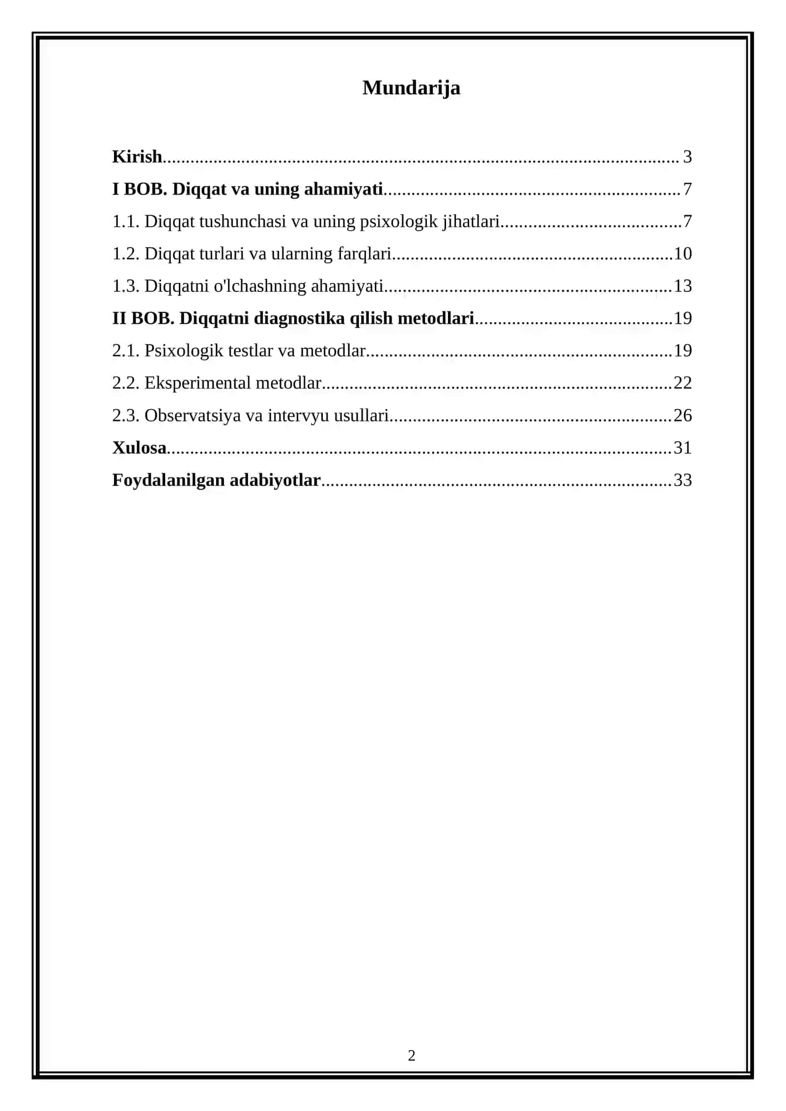 Diqqatni diagnostika qilish metodlari 2