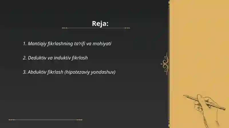 Mantiqiy fikrlashga oid malumotlar 2