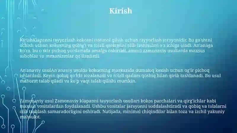 Klapanni Tayyorlash 2