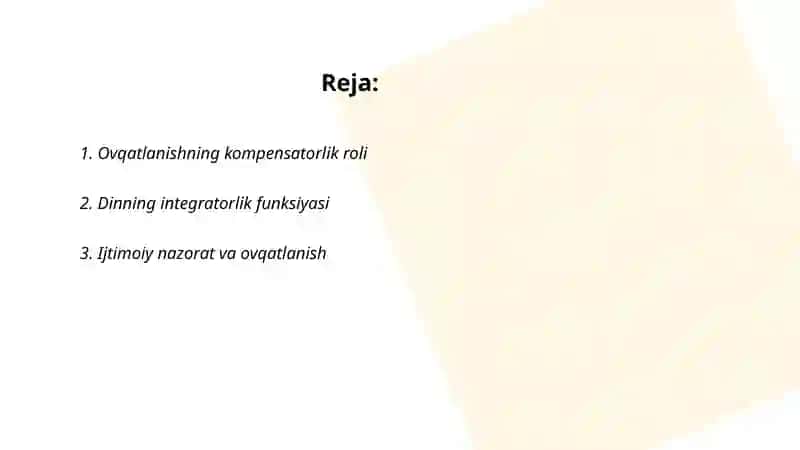 Dinning ijtimoiy vazifalari 2