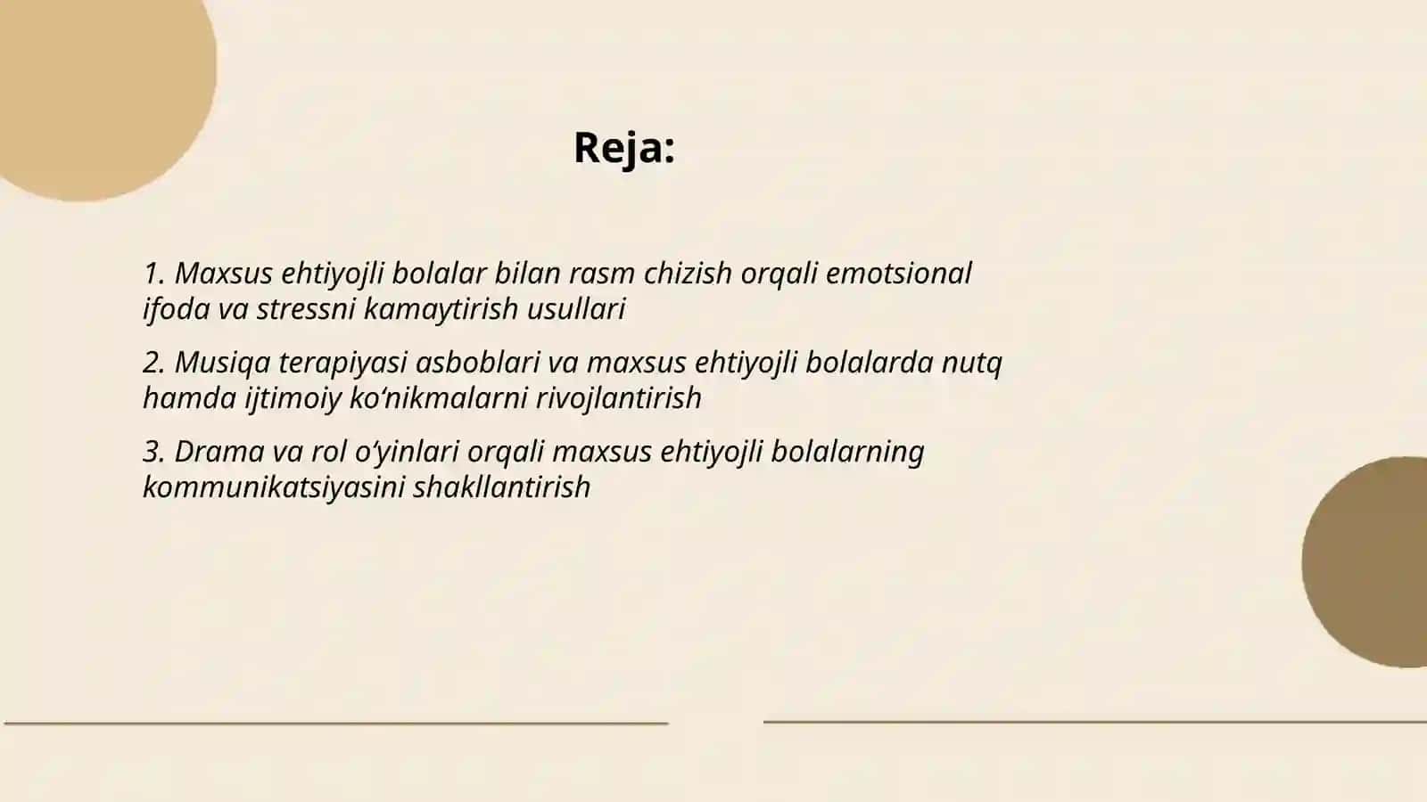Maxsus ehtiyojli bolalar bilan psixologik pedagogik ishda badiiy pedagogik yo`nalish vositalari 2