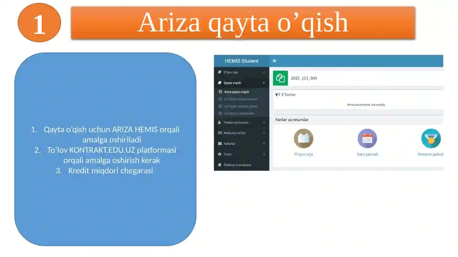 QAYTA O’QISHGA ARIZA TOPSHIRISH 2