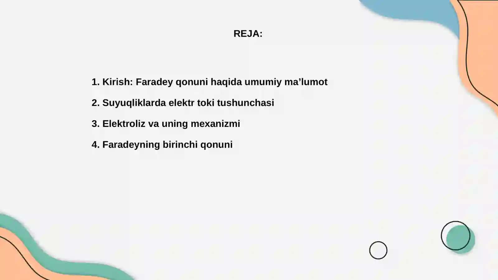 Faradey Qonuni va Suyuqliklarda Elektr Toki 2