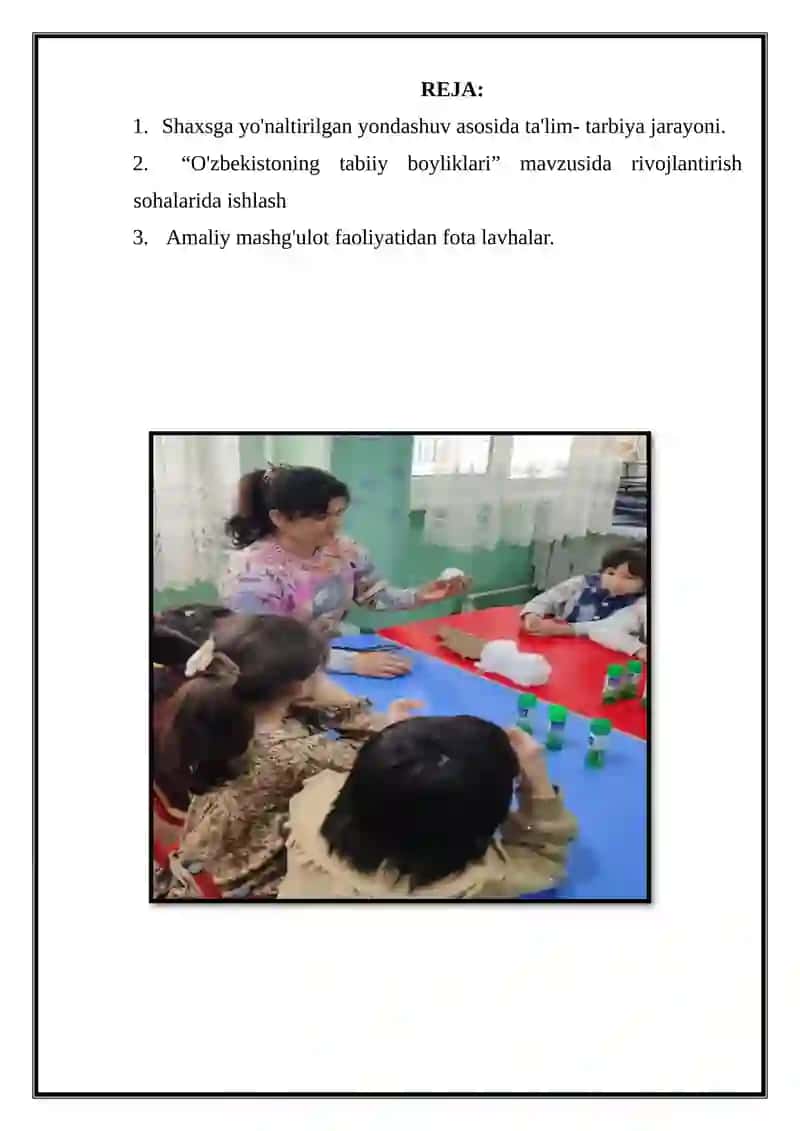 "MAKTABGACHA TA’LIM TASHKILOTI TARBIYACHISI" YO’NALISHI 2