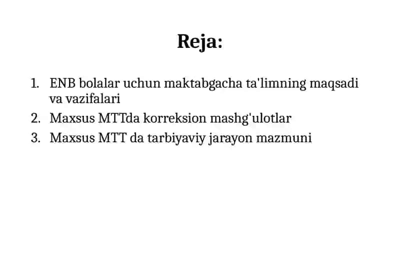 ENB bolalar uchun maktabgacha ta'lim tashkiloti dasturi 2