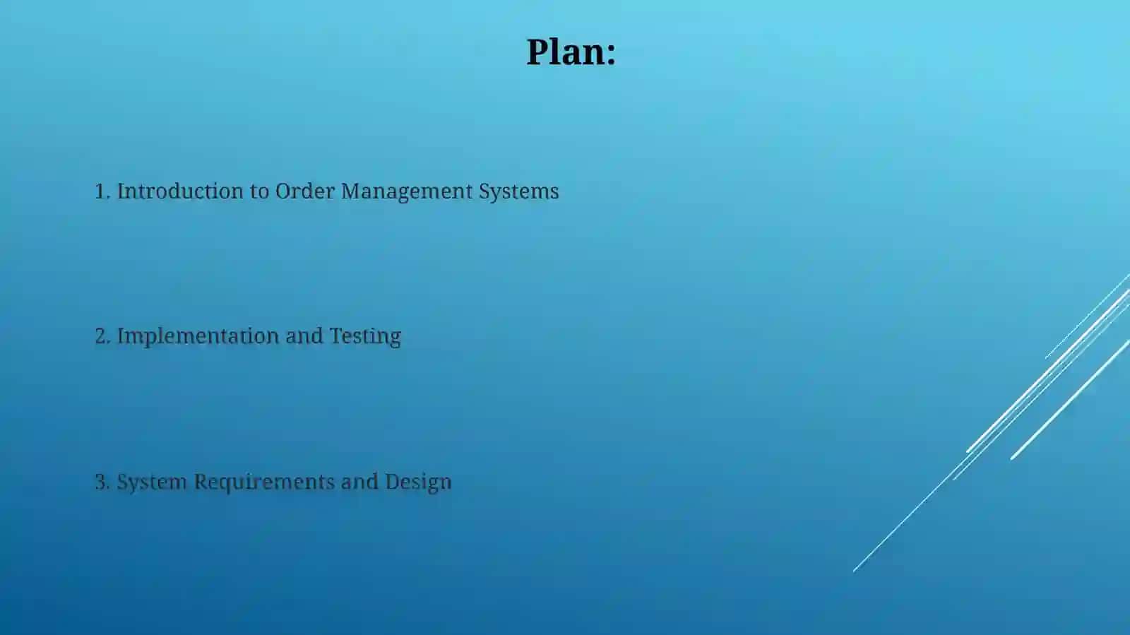 Development of an Order Management System 2