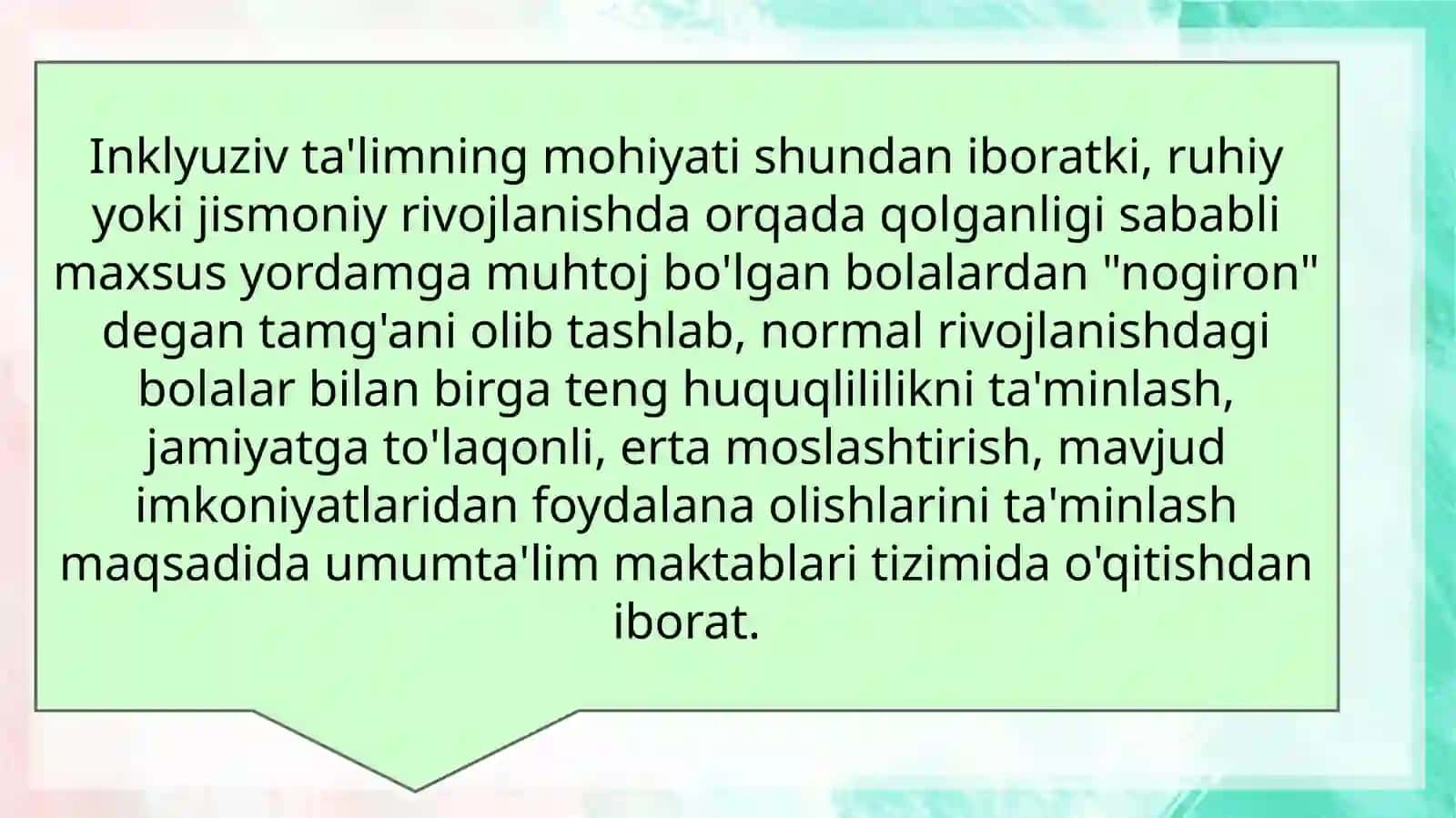 Oʻzbekistonda imkoniyati cheklangan bolalar uchun inklyuziv taʼlim 2