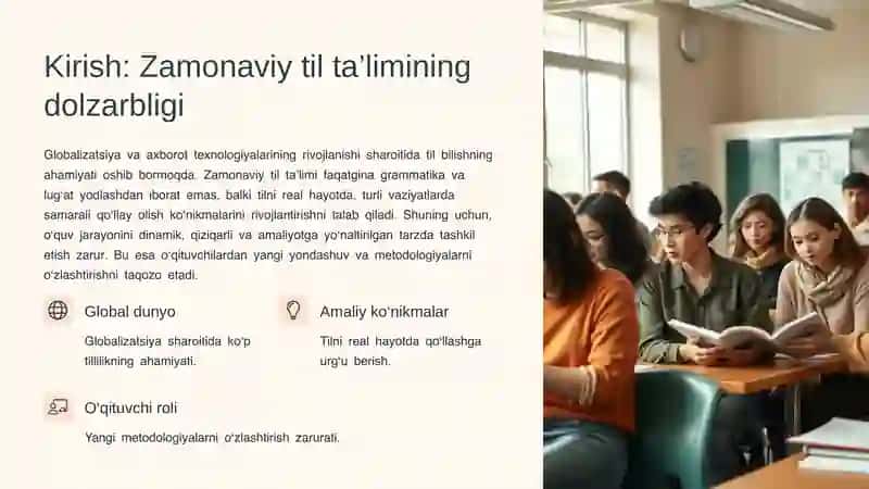 Til ta’limiga zamonaviy yondashuvlar: Kommunikativ, integrativ va kompetensiyaviy yondashuvlar 2