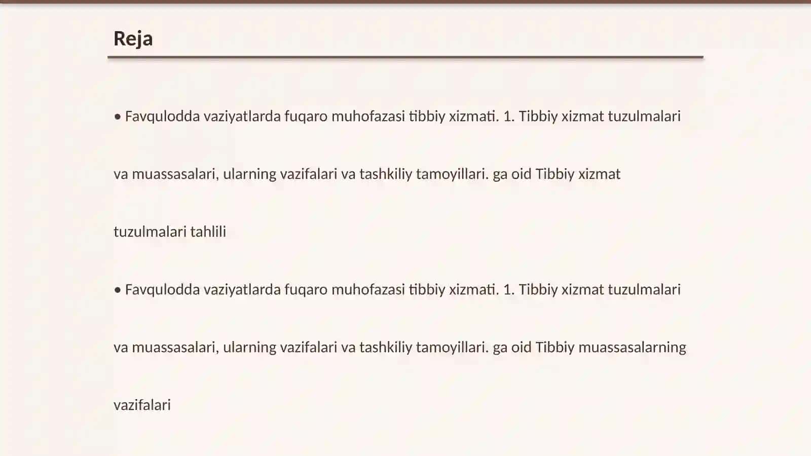 Favqulodda vaziyatlarda fuqaro muhofazasi tibbiy xizmati 2