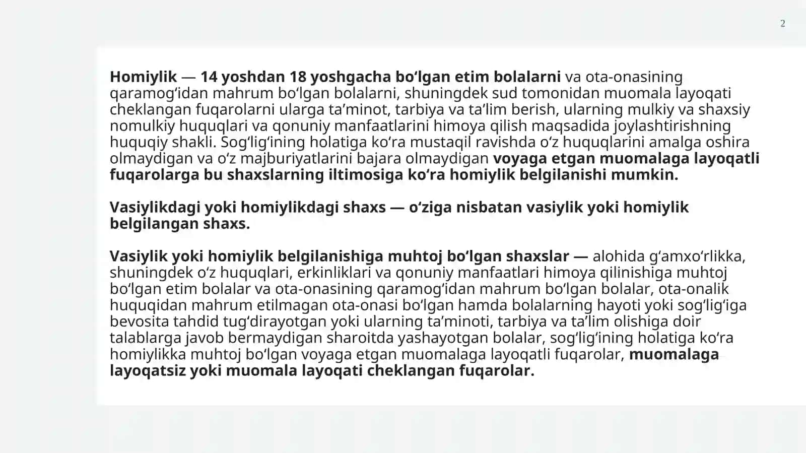 Ta'lim jarayonida vasiylik va homiylik 2