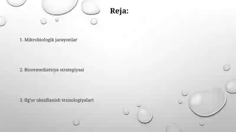 Oqava suvlarni tozalash biotexnologiyasi 2