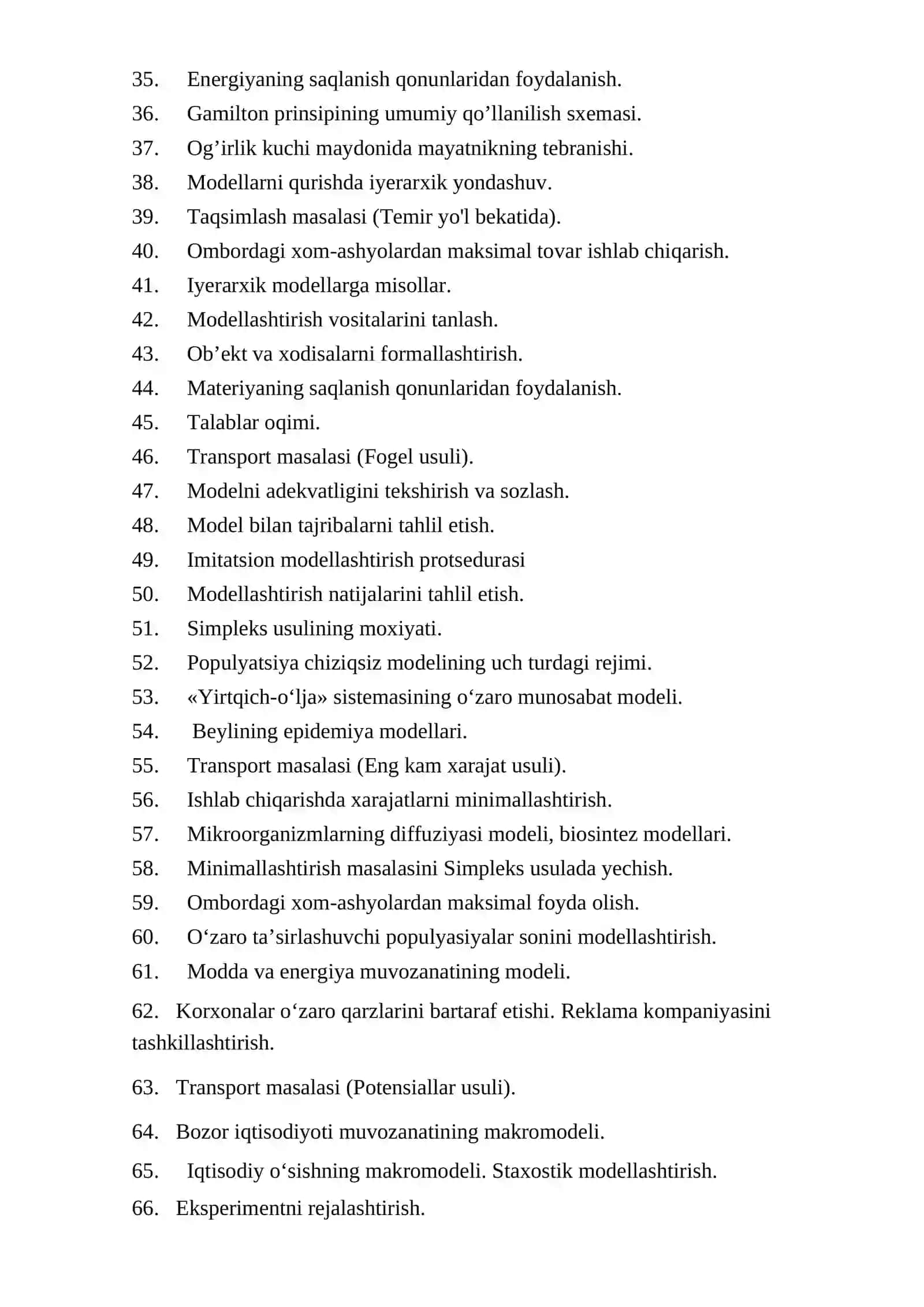 Matematik modellashtirish 2