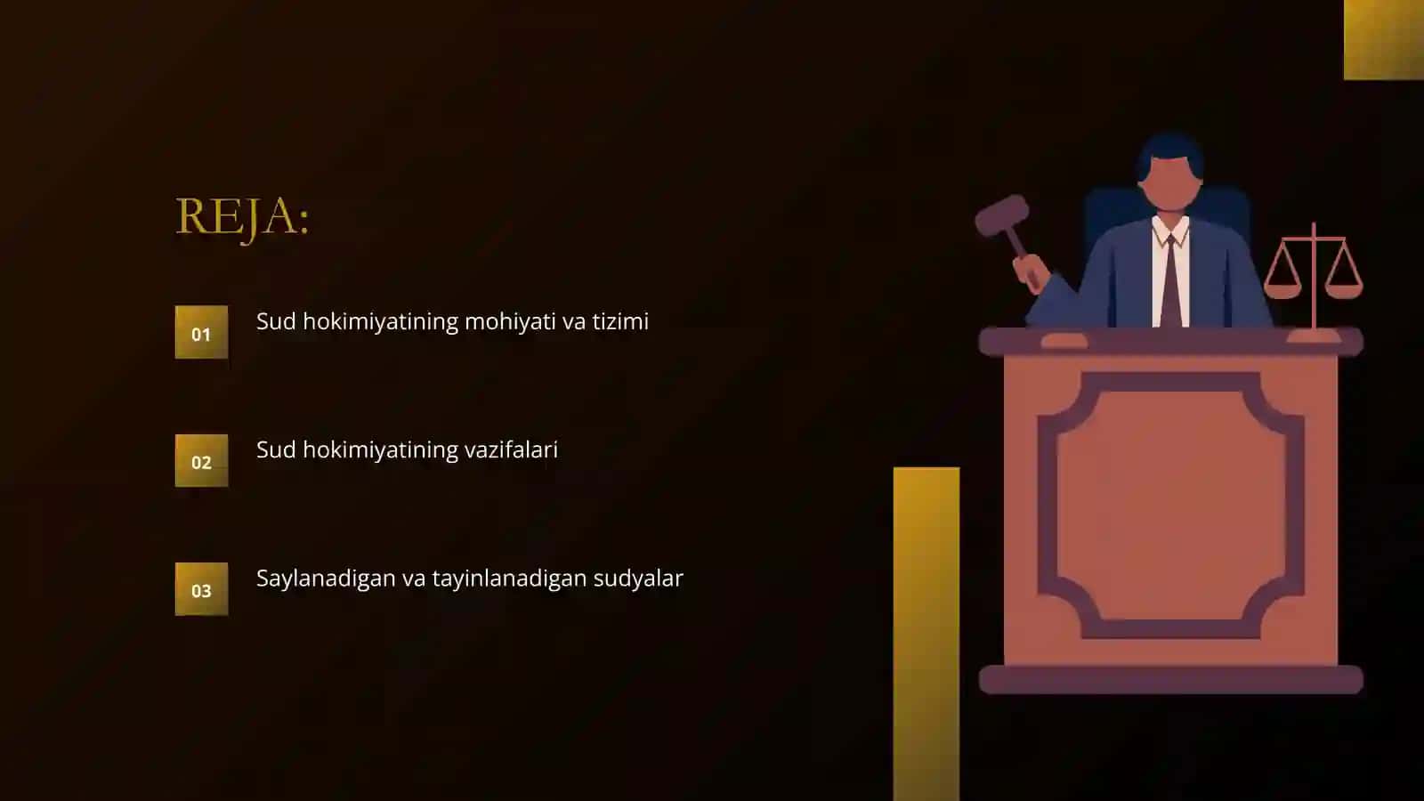 Sud hoki,yati, tizimi, vazifalari, vakolatlari, saylanadigan va tayinlanadigan sudiyalar 2