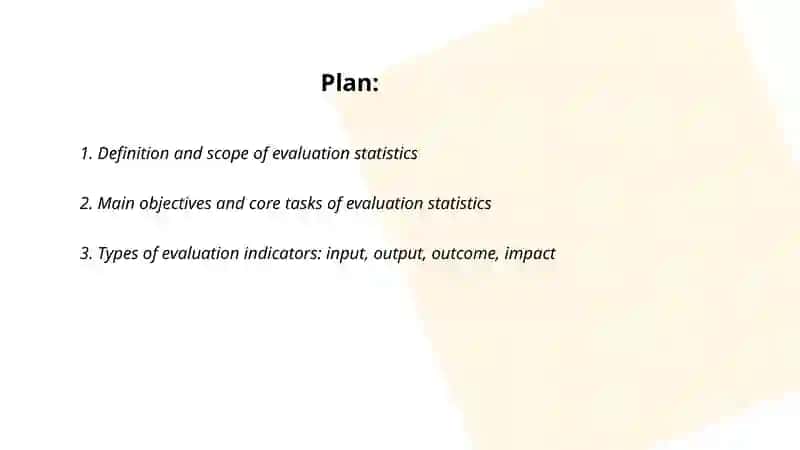 Evaluation statistcs,its main tasks and indicators 2