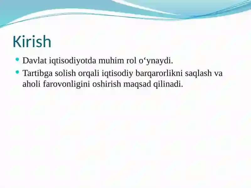 Iqtisodiy faoliyatni tartibga solish | Mikroiqtisodiyot 2