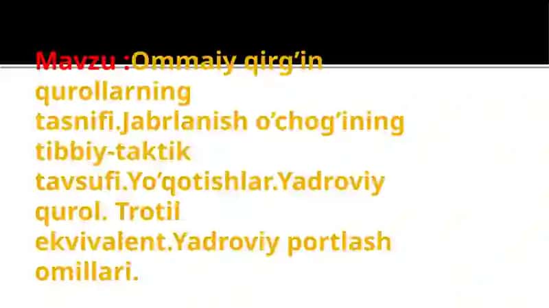 YADRОVIY ZАRАRLАNISH О’CHОG’I 2
