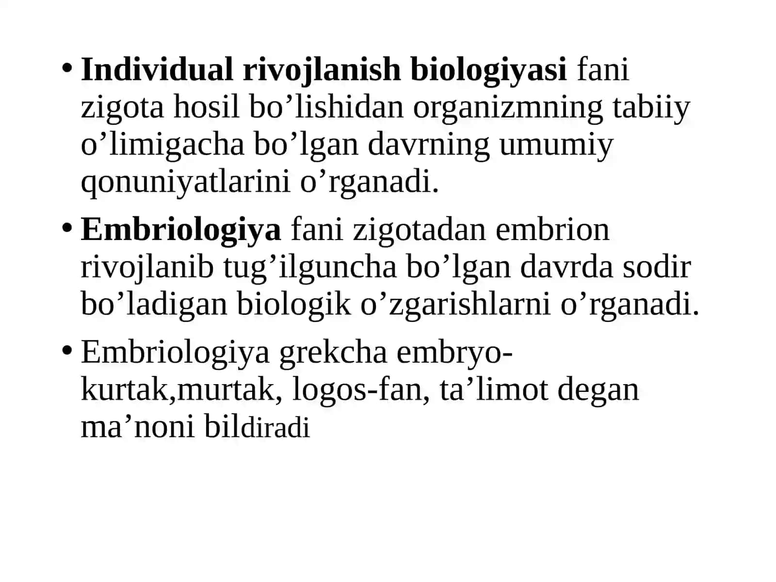 ONTOGENEZ VA UNING TIPLARI 2