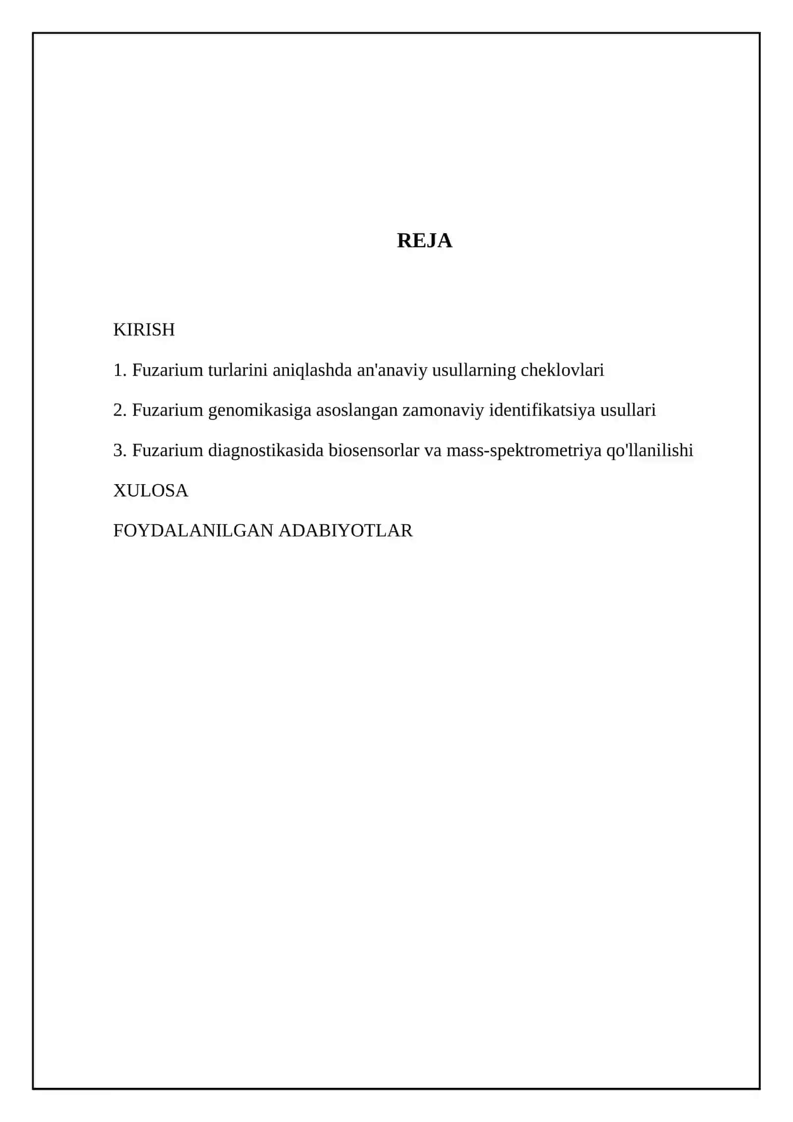 Fuzarium turkumiga mansub zamburugʻ turlarini aniqlashning zamonaviy usullari 2