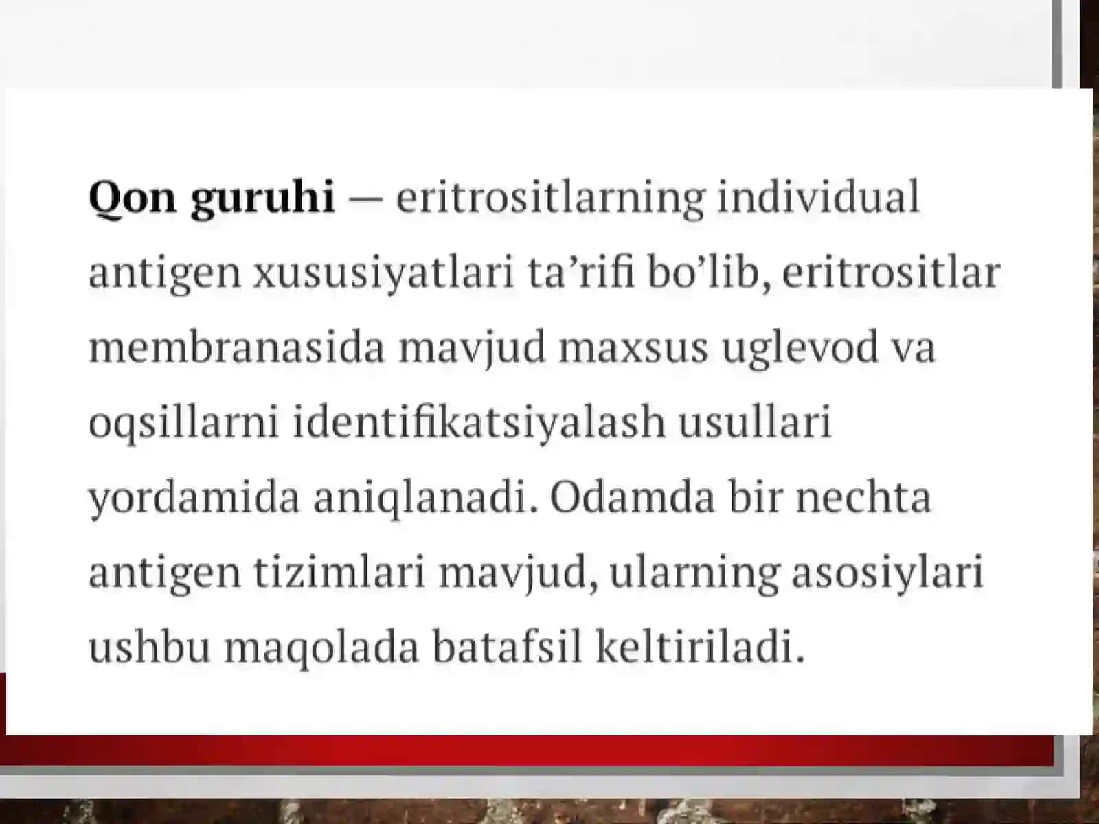 Qon guruhlari va rezus faktorni aniqlash 2