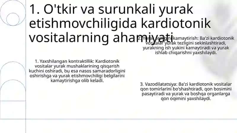 OʻTkir Va Surunkali Yurak Yetishmovchiligida Kardiotonik Vositalarning Ahamiyati 2