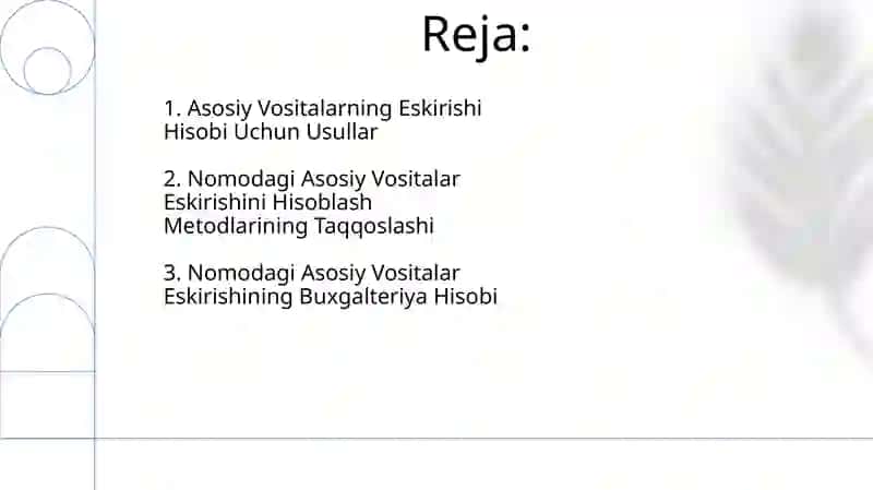 Nomodiy Aktivlarga Amortizatsiya Hisoblash Usuli 2