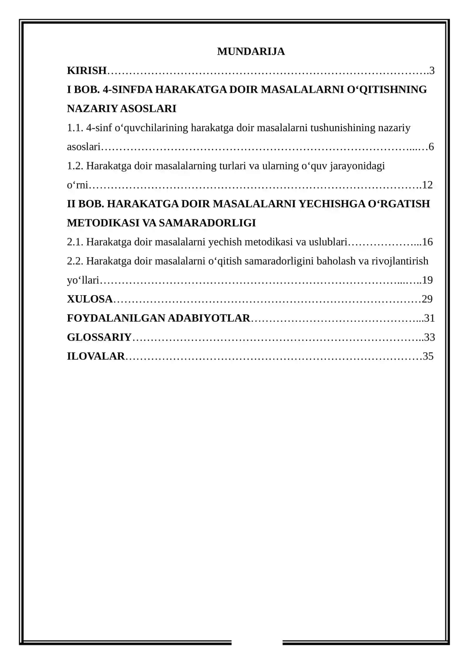 4-sinfda harakatga doir masalalarni yechishga o‘rgatish 2