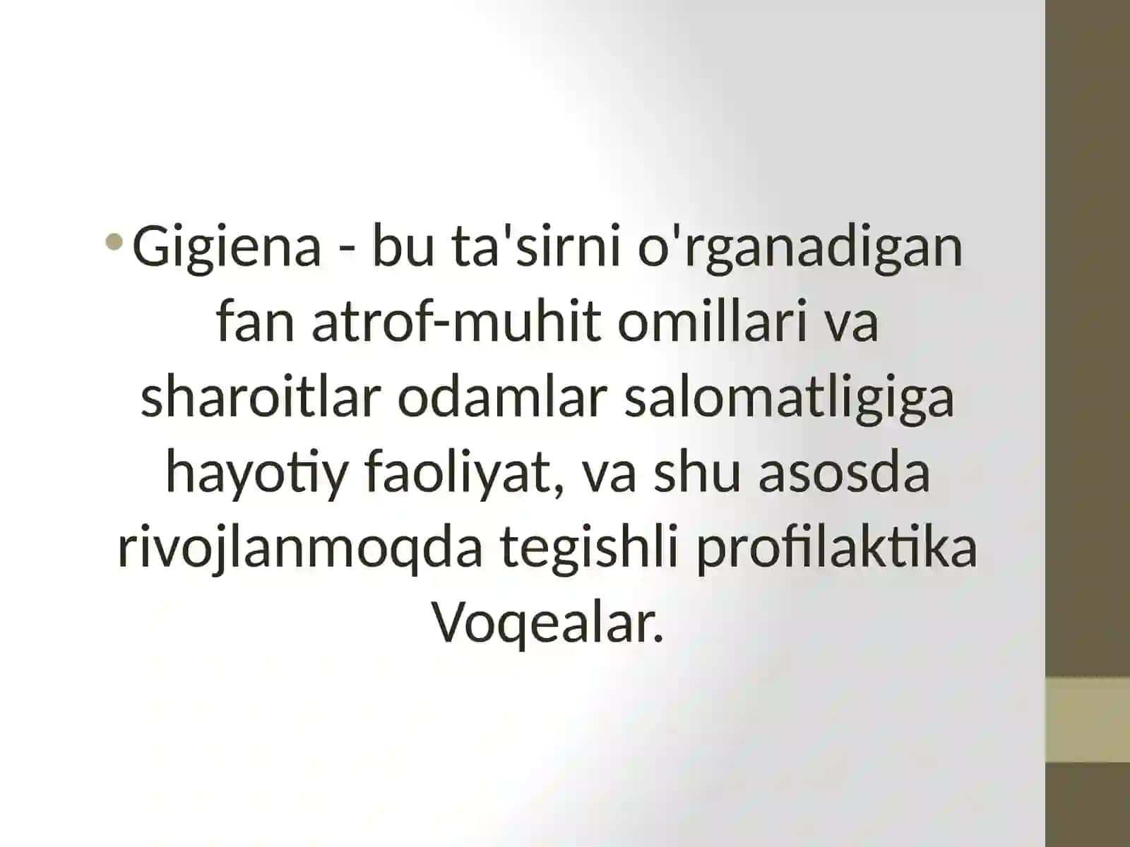 Zamonaviy gigiyena va tibbiy ekologiya, ularning tibbiyotdagi o‘rni 2