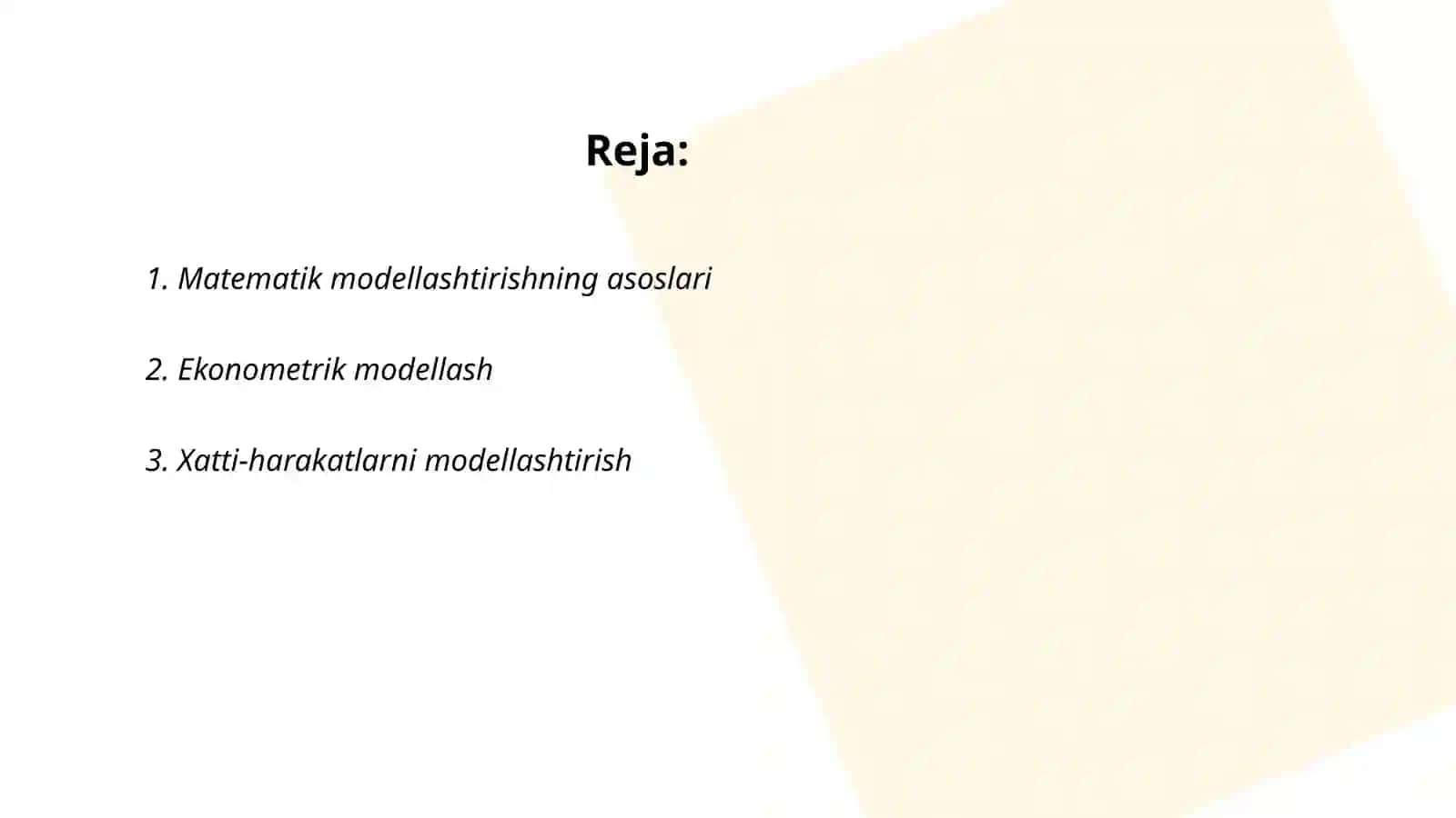 Eng sodda iqtisodiy masalalarning matematik modeli 2