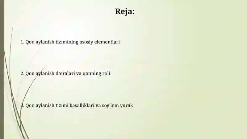 Qon aylanish tizmining asoslari 2