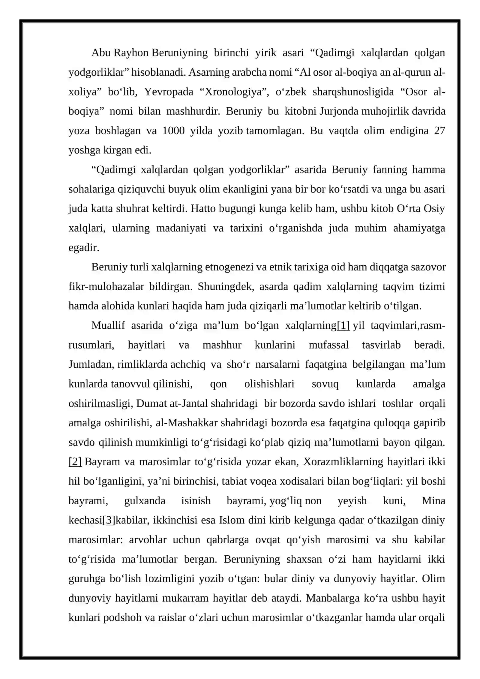 ABU RAYHON BERUNIY ASARLARIDA DINIY MAROSIMLARNING YORITILISHI 2