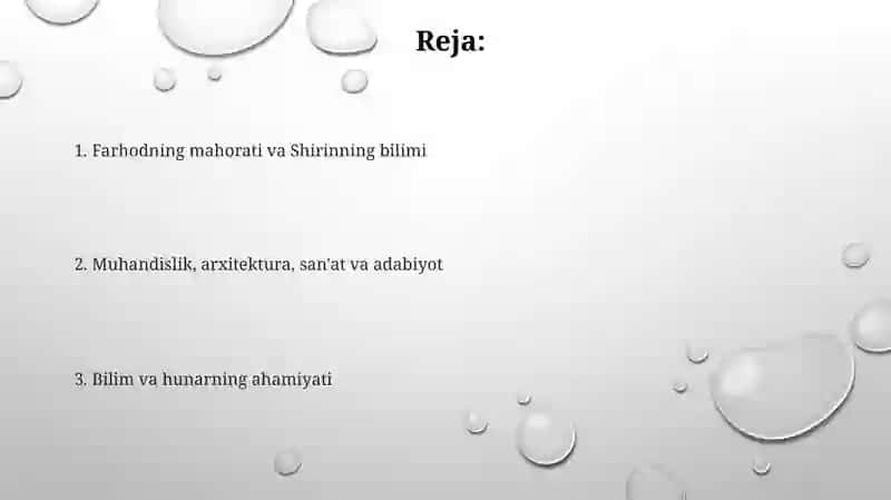 Farhod va Shirin dostonida ilm va hunar haqida 2