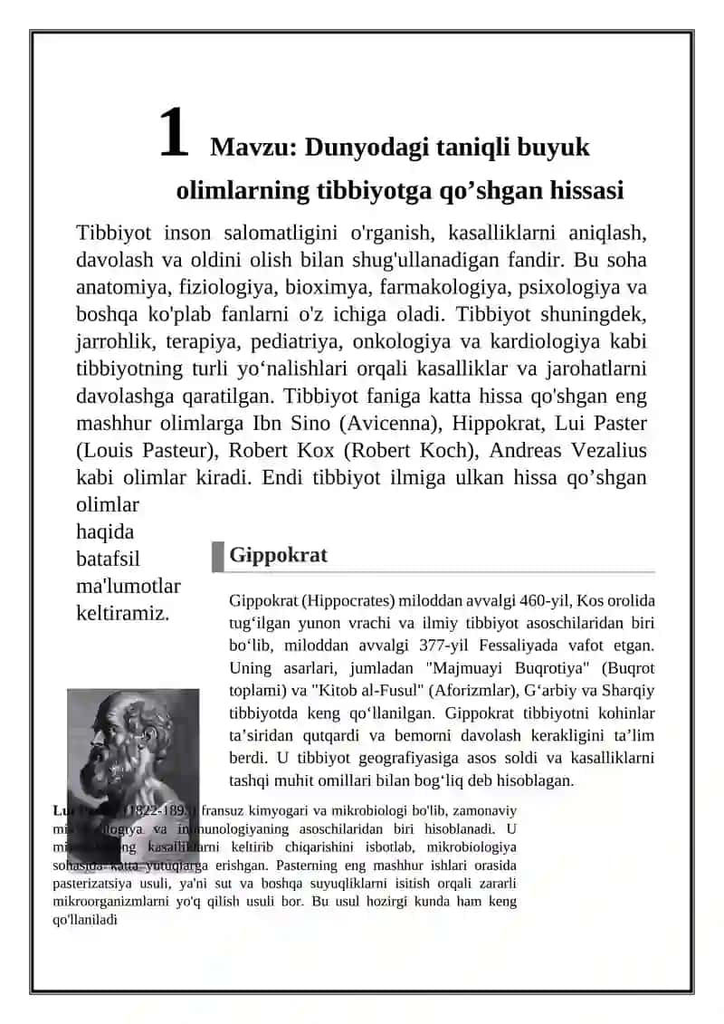 Tibbiyot tarixidan mini qoʻllanma 2