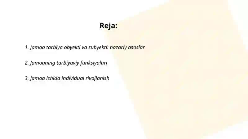 Jamoa tarbiya obyekti va subyekti sifatida 2