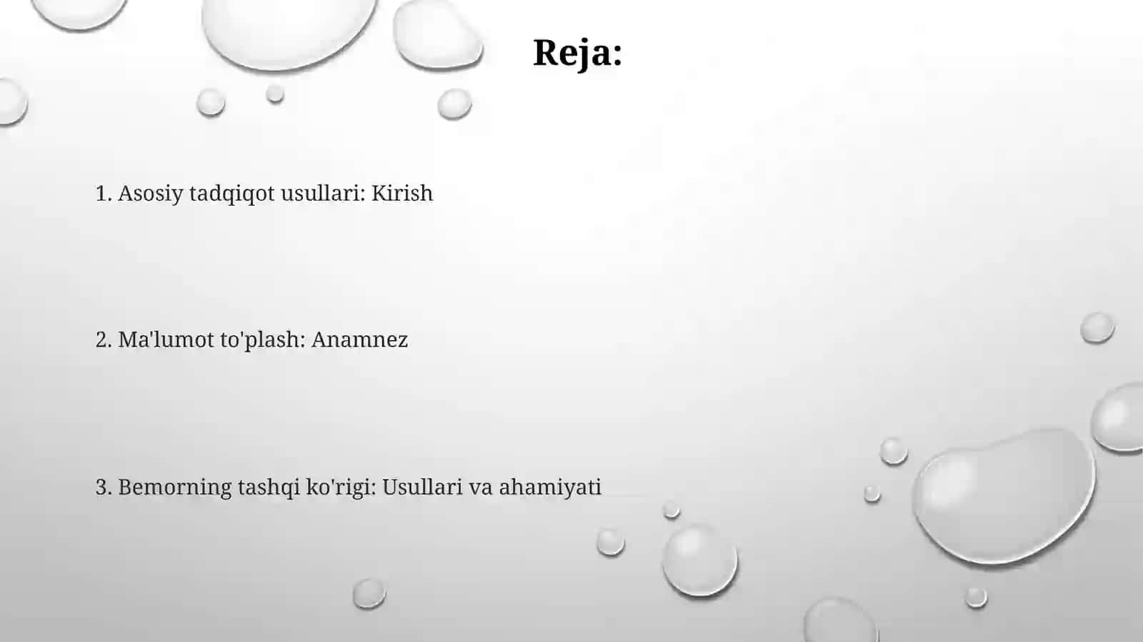 Asosiy tadqiqot usullari tibbiyotda 2